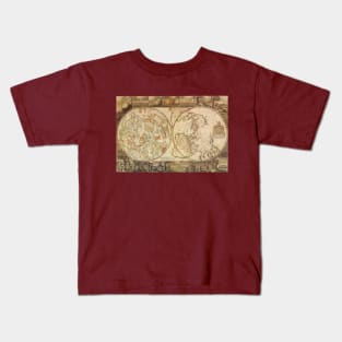 Vintage Celestial Planisphere Map by Joseph Moxon Kids T-Shirt